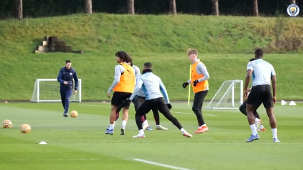Grealish takes part in small-sided games ahead of Brentford